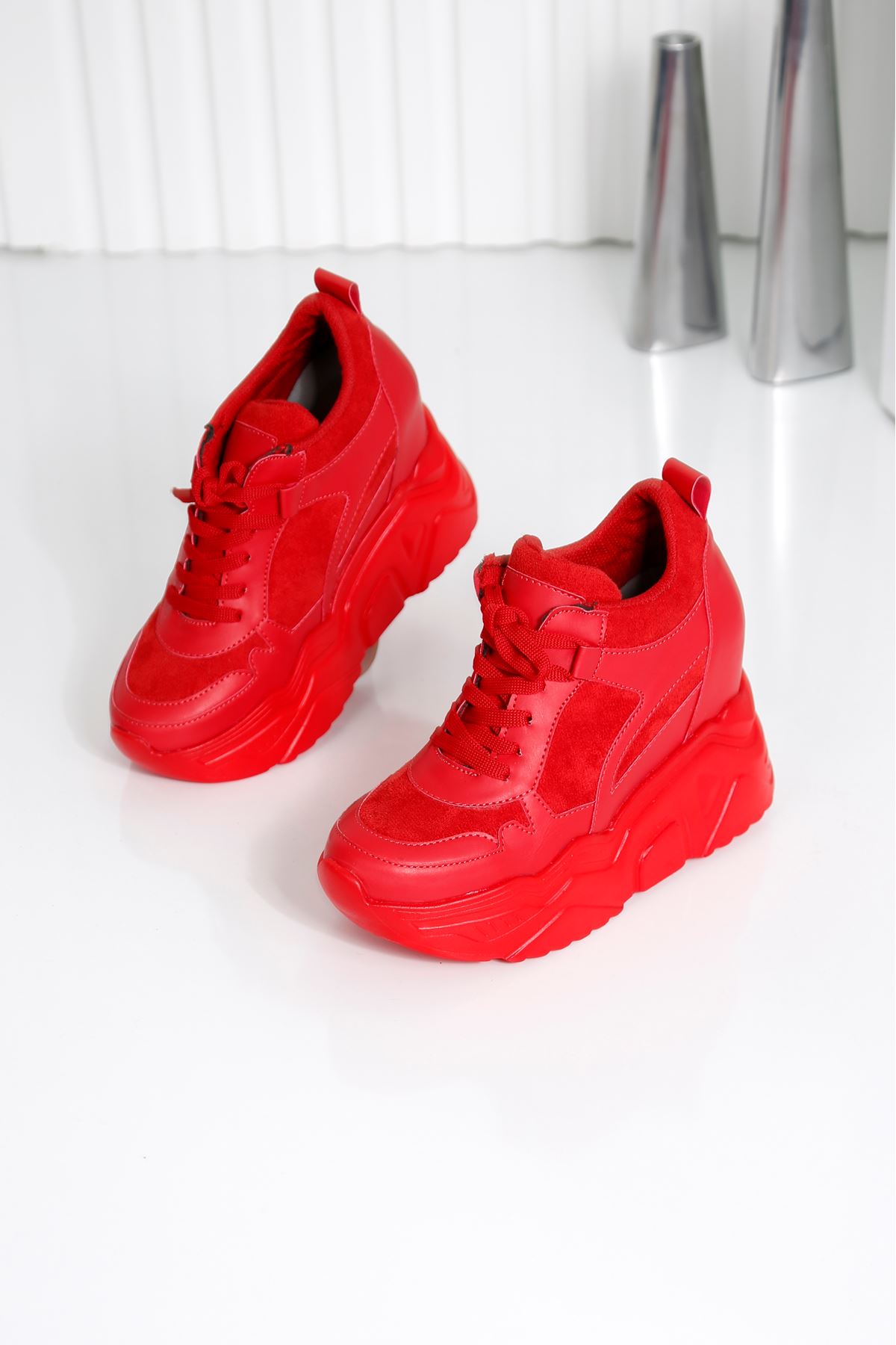 Showy Kırmızı Platform Spor Ayakkabı