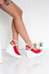 CLARIS Kırmızı Kadın Platform Ayakkabı