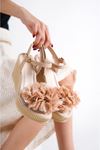 ESİLA-S Nude Çiçekli Kadın Platform Ayakkabı