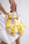 ESİLA-S Sarı Çiçekli Kadın Platform Ayakkabı